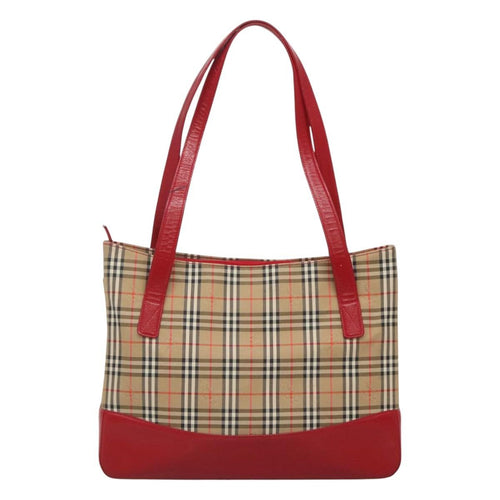 Burberry Nova Check Tote Canvas And Leather Beige Canvas Tote Bag