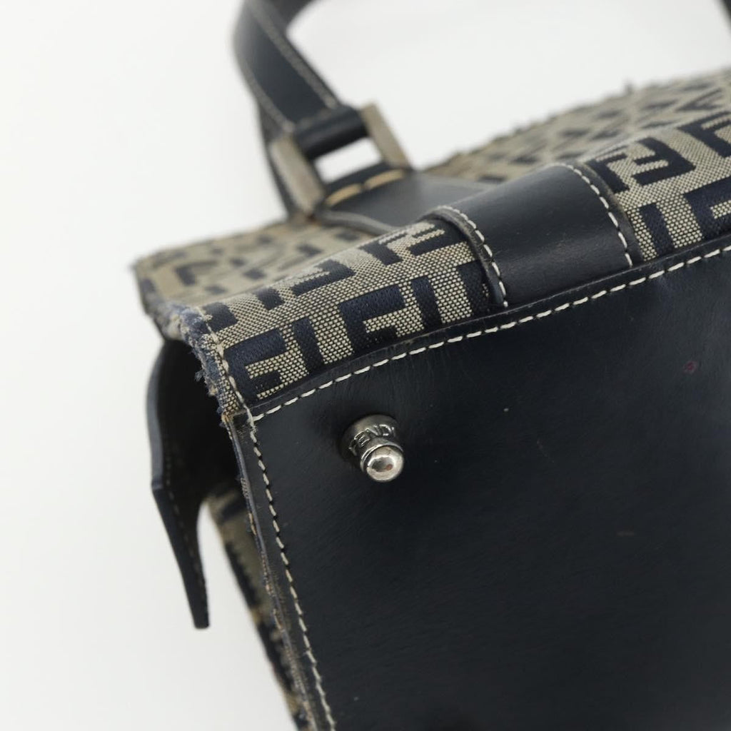 Fendi Vintage Satchel Zucchino Canvas Navy Canvas Handbag