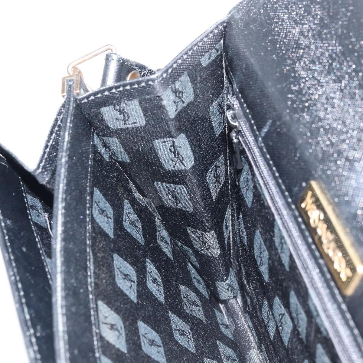 Saint Laurent Vintage Handbag Leather Black Leather Handbag (Pre-Owned)