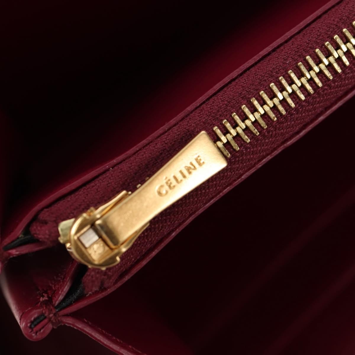 Celine Multifunction Flap Wallet Leather Burgundy Leather Wallets Accessory