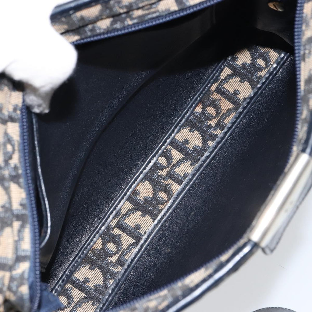 Christian Dior Vintage Trotter Shoulder Bag Canvas Navy Canvas Shoulder Bag Bag (Pre-Owned)