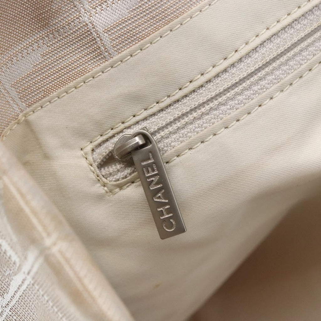 Chanel Travel Line Tote Nylon Beige Nylon Handbag