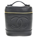 Chanel Vintage Timeless Cosmetic Case Caviar Black Leather Handbag