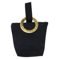 Celine Circle Logo Pouch Nylon Navy Canvas Clutche & Pouche Bag