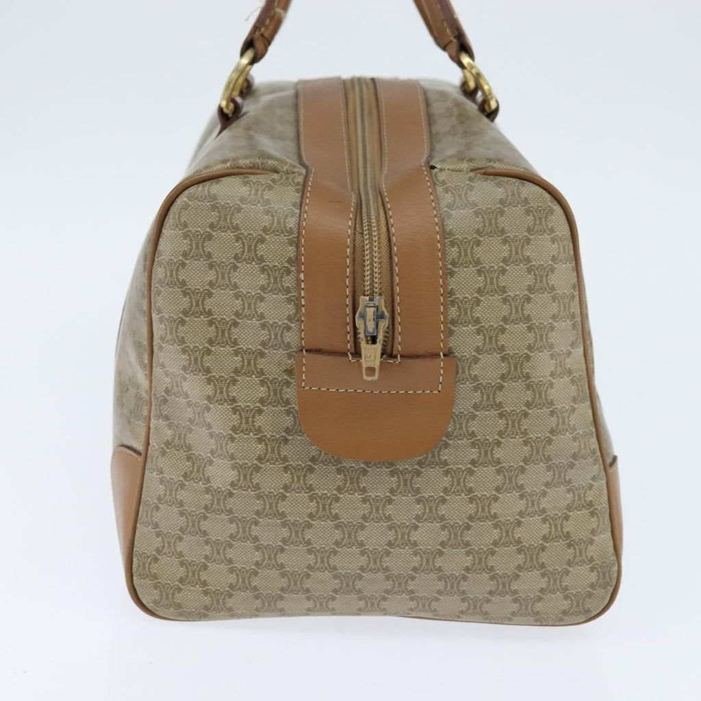 Celine Vintage Macadam Boston Bag Canvas Beige Canvas Travel Bag Bag