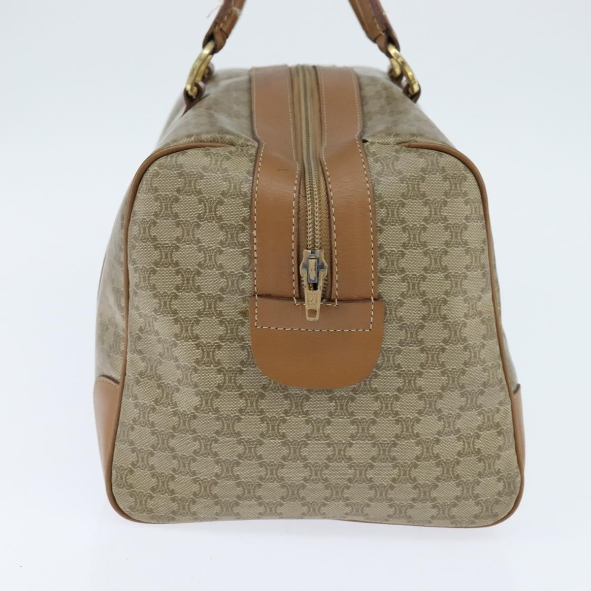 Celine Vintage Macadam Boston Bag Canvas Beige Canvas Travel Bag Bag