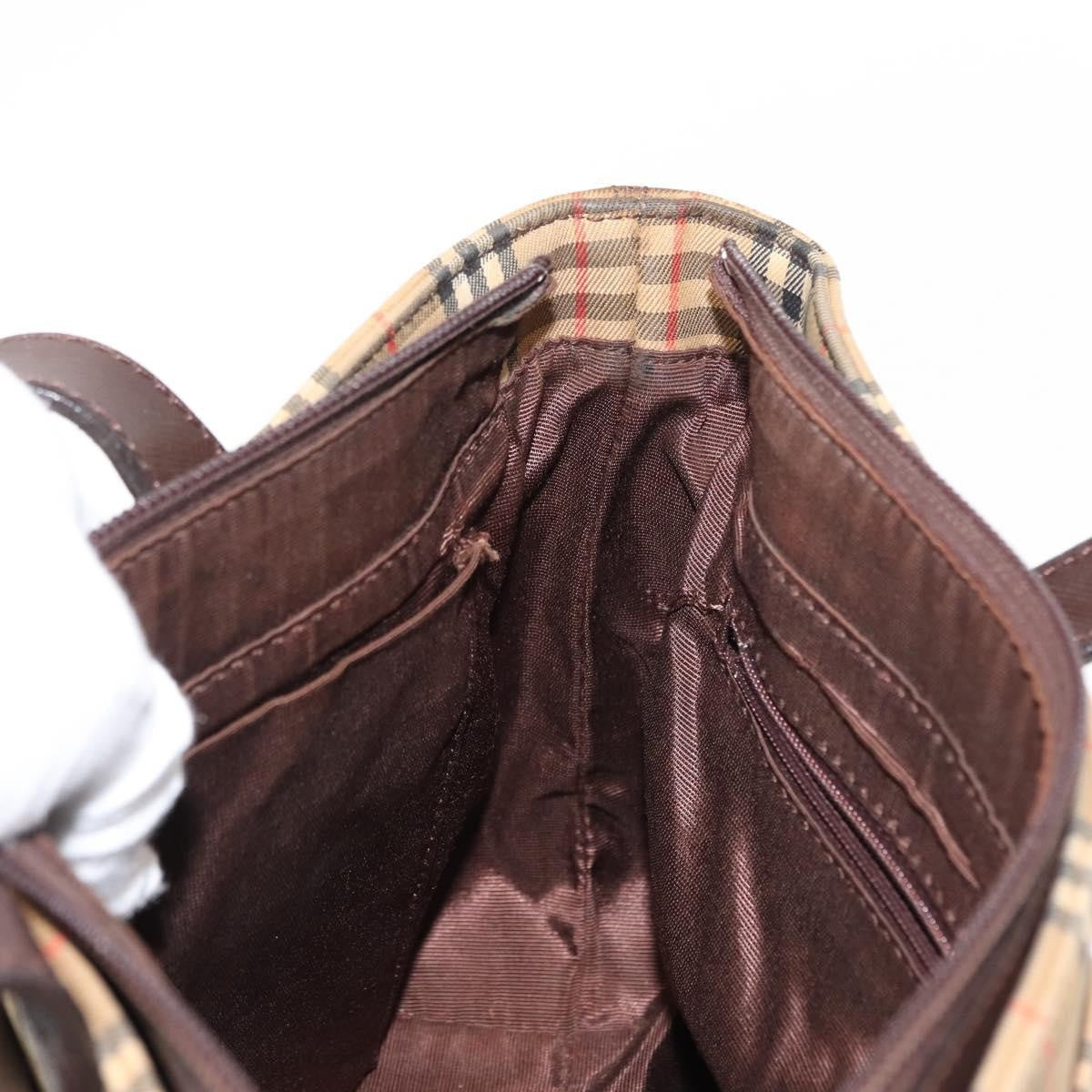 Burberry Nova Check Tote Canvas And Leather Beige Canvas Tote Bag