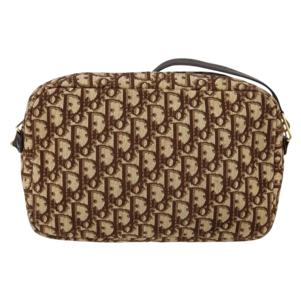 Christian Dior Vintage Trotter Crossbody Bag Diorissimo Coated Canvas Brown Canvas Shoulder Bag Bag (Pre-Owned)