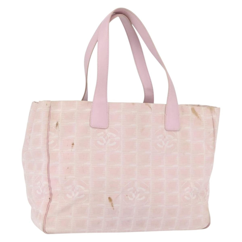 Chanel Travel Line Tote Nylon Pink Nylon Tote Bag Bag