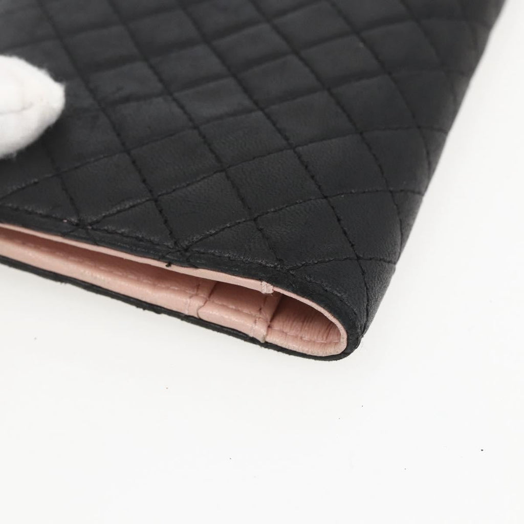 Chanel Vintage Cc Bifold Wallet Leather Black Leather Wallets Accessory