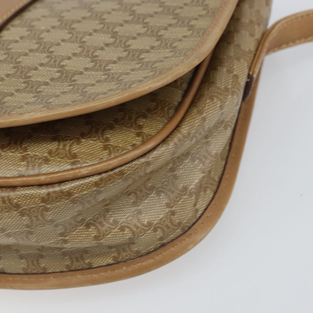 Celine Vintage Macadam Shoulder Bag Canvas Beige Canvas Shoulder Bag Bag