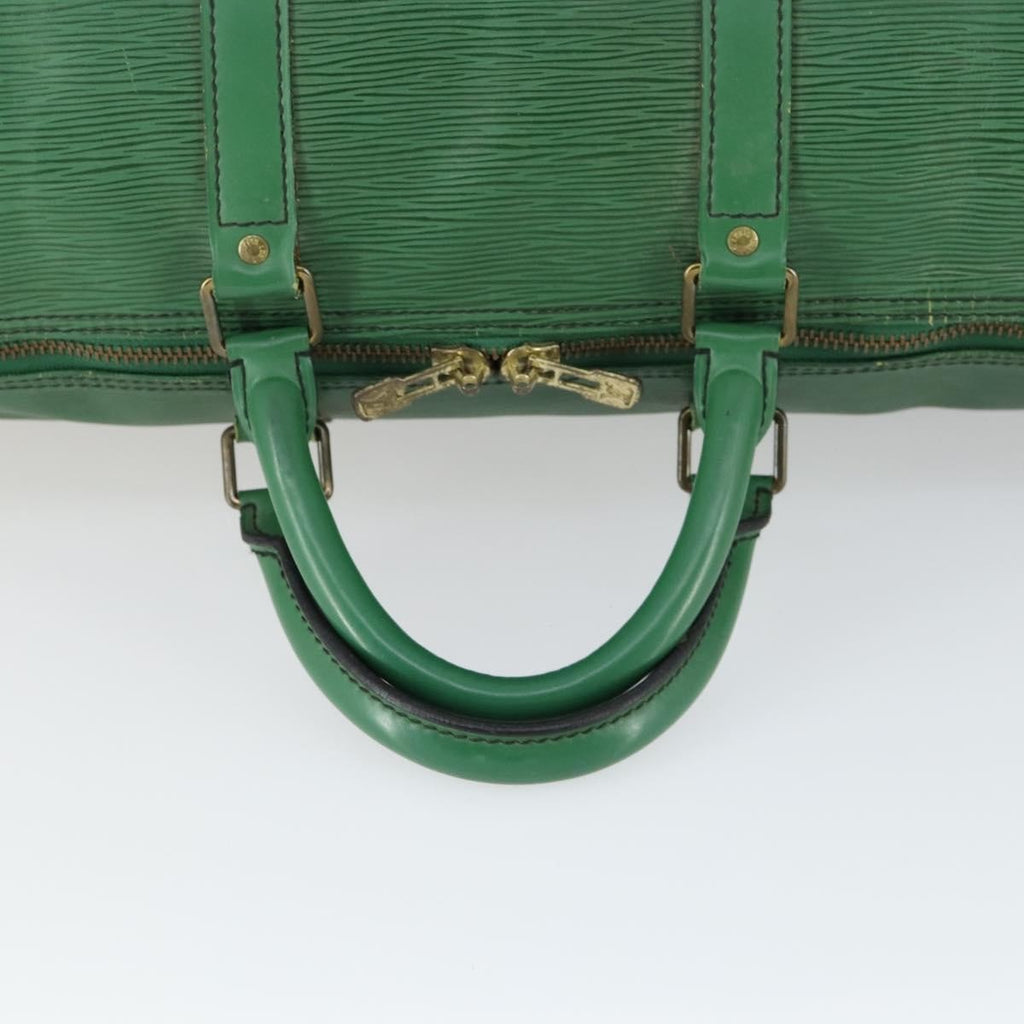 Louis Vuitton Keepall Bag Epi Leather Green Leather Travel Bag