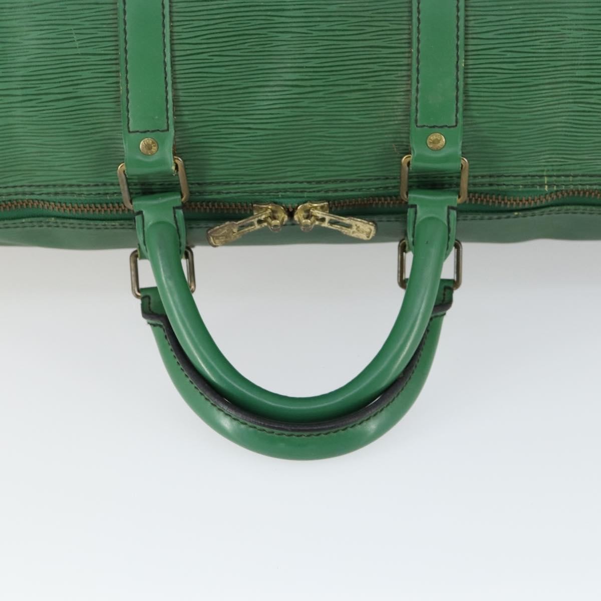 Louis Vuitton Keepall Bag Epi Leather Green Leather Travel Bag