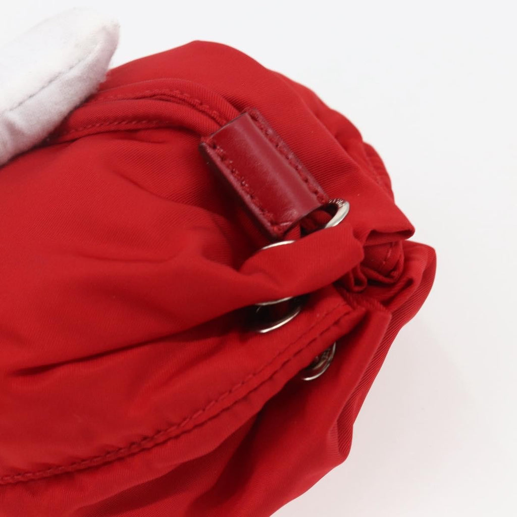 Prada Drawstring Wristlet Bucket Bag Tessuto Red Nylon Clutche & Pouche Bag