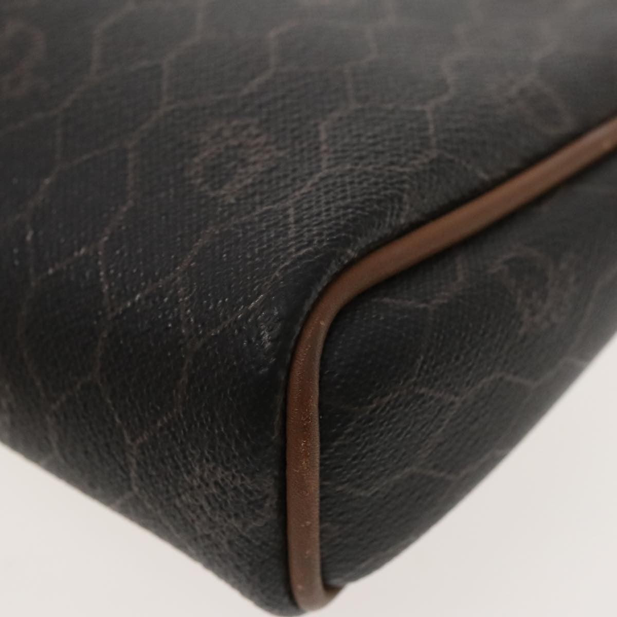 Christian Dior Vintage Honeycomb Zip Pouch Coated Canvas Black Canvas Clutche & Pouche Bag (Pre-Owned)