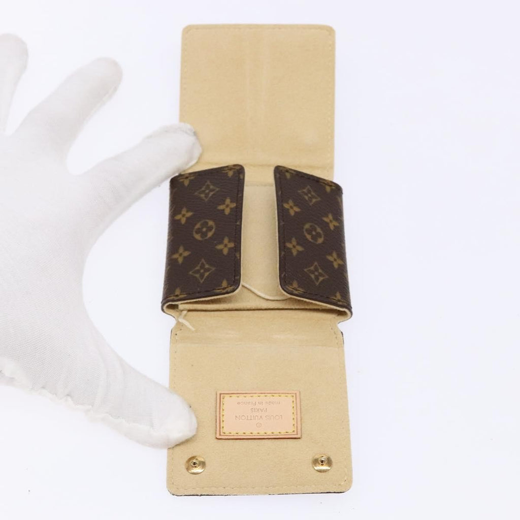 Louis Vuitton Case Jewelry Box Canvas Brown Canvas Wallets Accessory