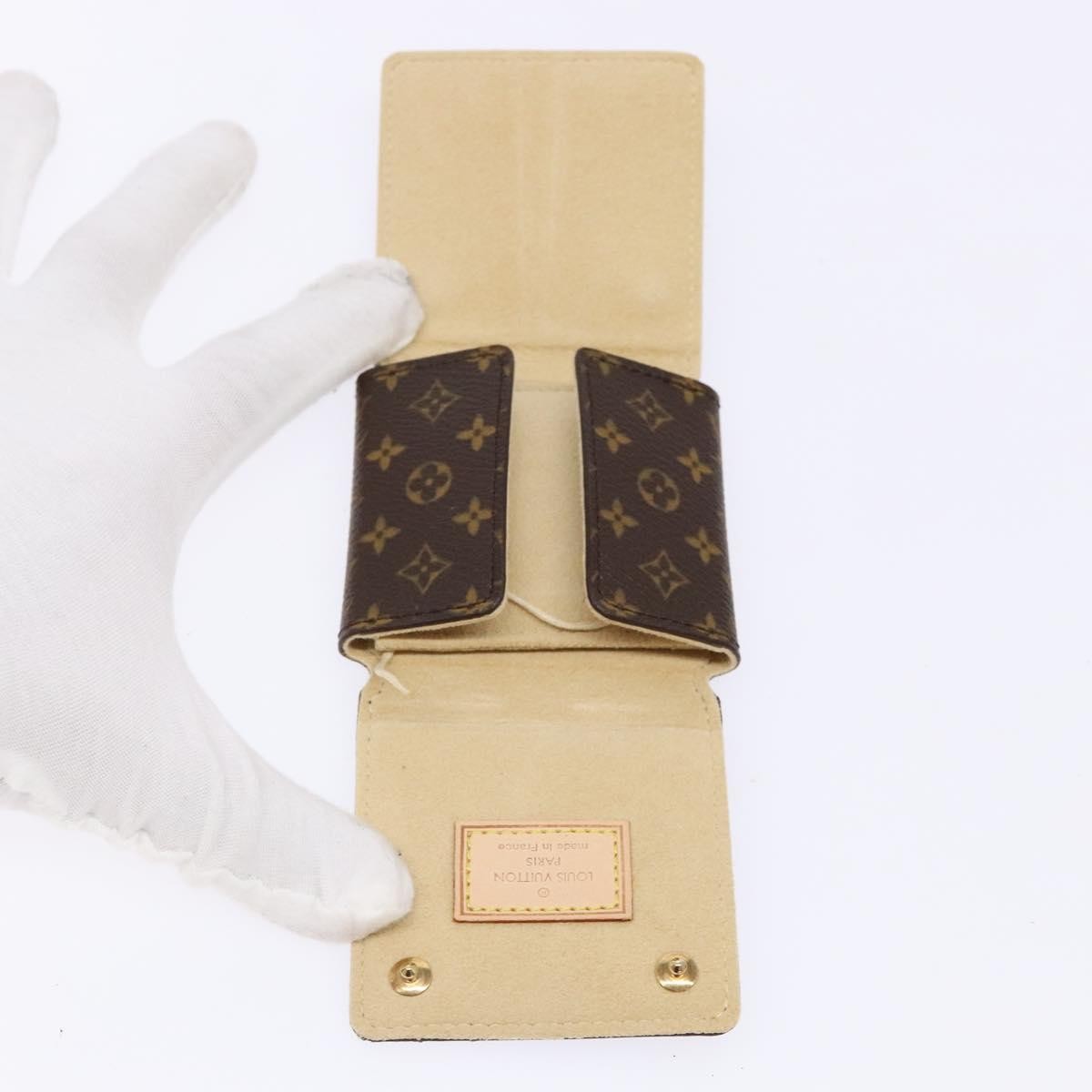 Louis Vuitton Case Jewelry Box Canvas Brown Canvas Wallets Accessory