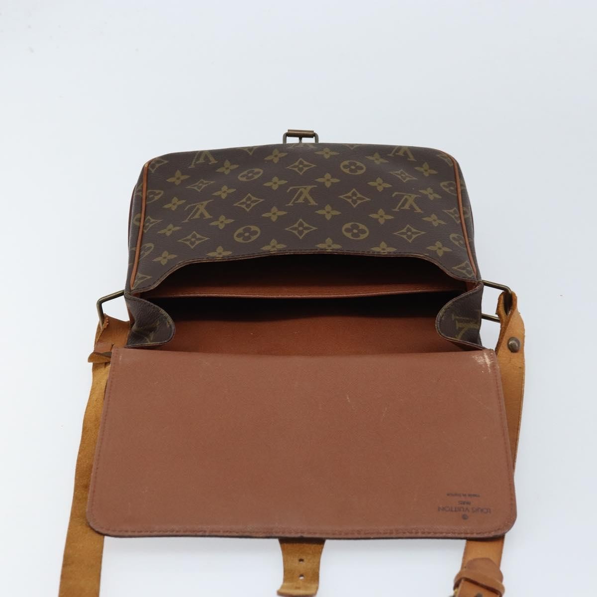 Louis Vuitton Cartouchiere Handbag Monogram Canvas Brown Canvas Shoulder Bag