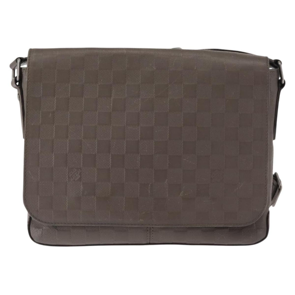 Louis Vuitton District Messenger Bag Damier Infini Leather Gray Leather Shoulder Bag