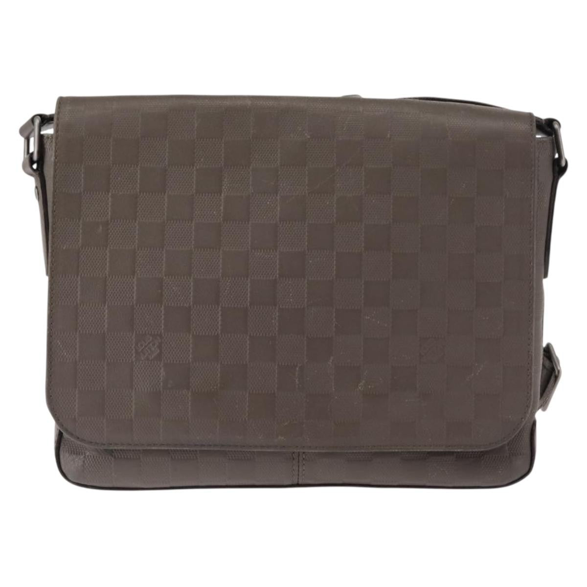 Louis Vuitton District Messenger Bag Damier Infini Leather Gray Leather Shoulder Bag