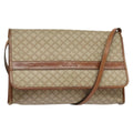 Celine Vintage Macadam Shoulder Bag Canvas And Leather Beige Canvas Bag