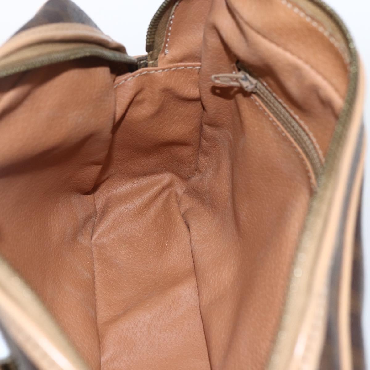Celine Vintage Macadam Shoulder Bag Canvas And Leather Brown Canvas Shoulder Bag Bag