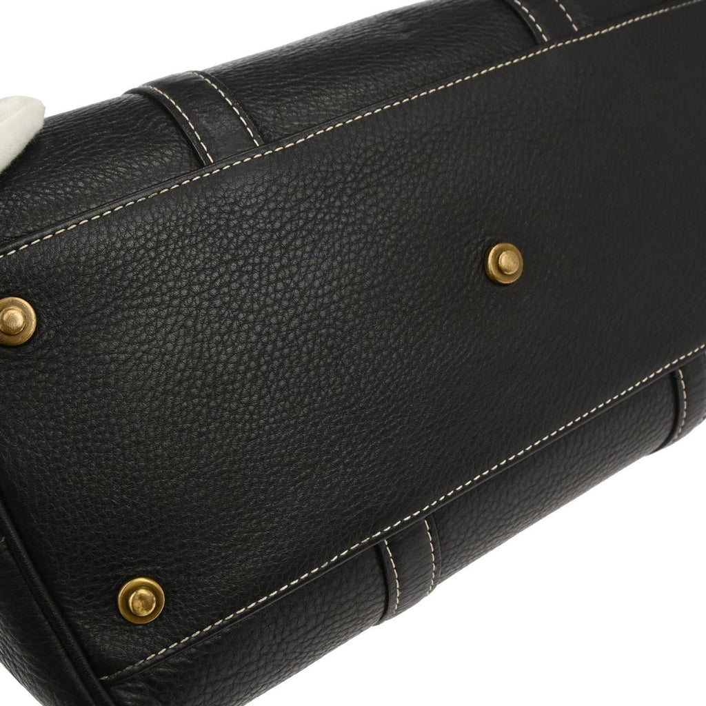 Christian Dior Vintage Handbag Leather Black Leather Handbag (Pre-Owned)