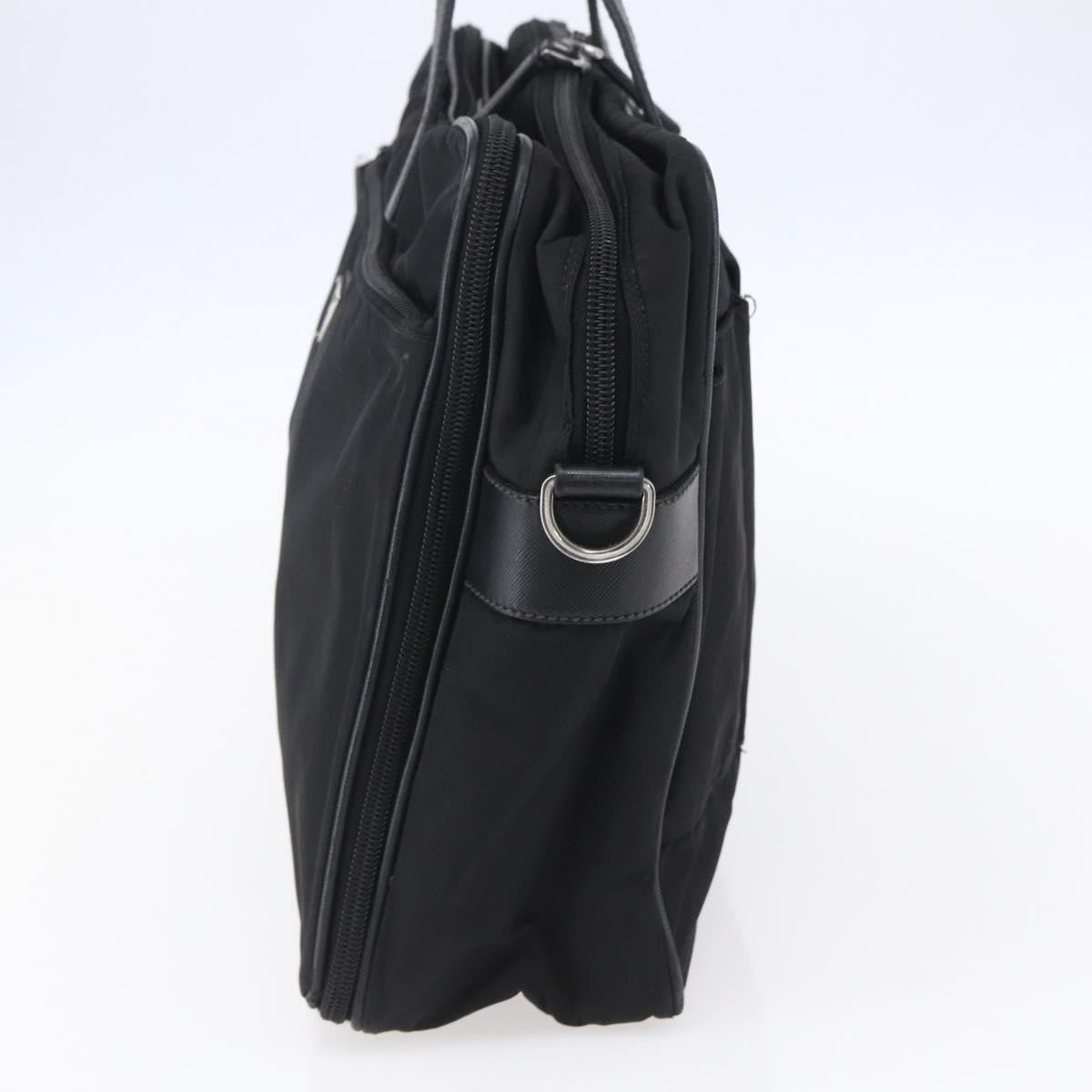 Prada Convertible Front Zip Briefcase Tessuto With Saffiano Leather Black Nylon Briefcase Bag