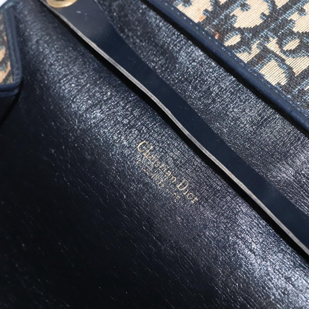 Christian Dior Vintage Cd Trotter Shoulder Bag Canvas Navy Canvas Shoulder Bag Bag (Pre-Owned)