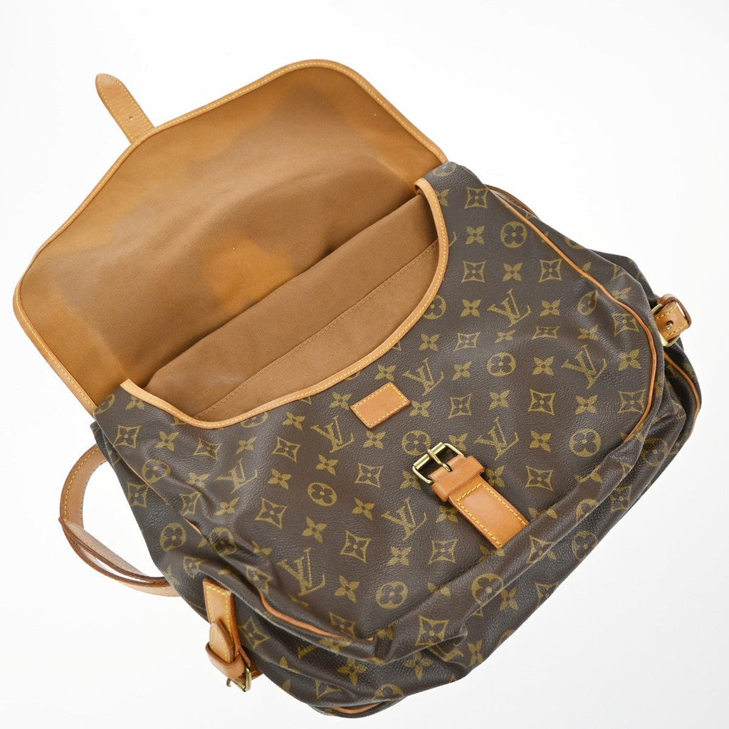 Louis Vuitton Saumur Handbag Monogram Canvas Brown Canvas Shoulder Bag