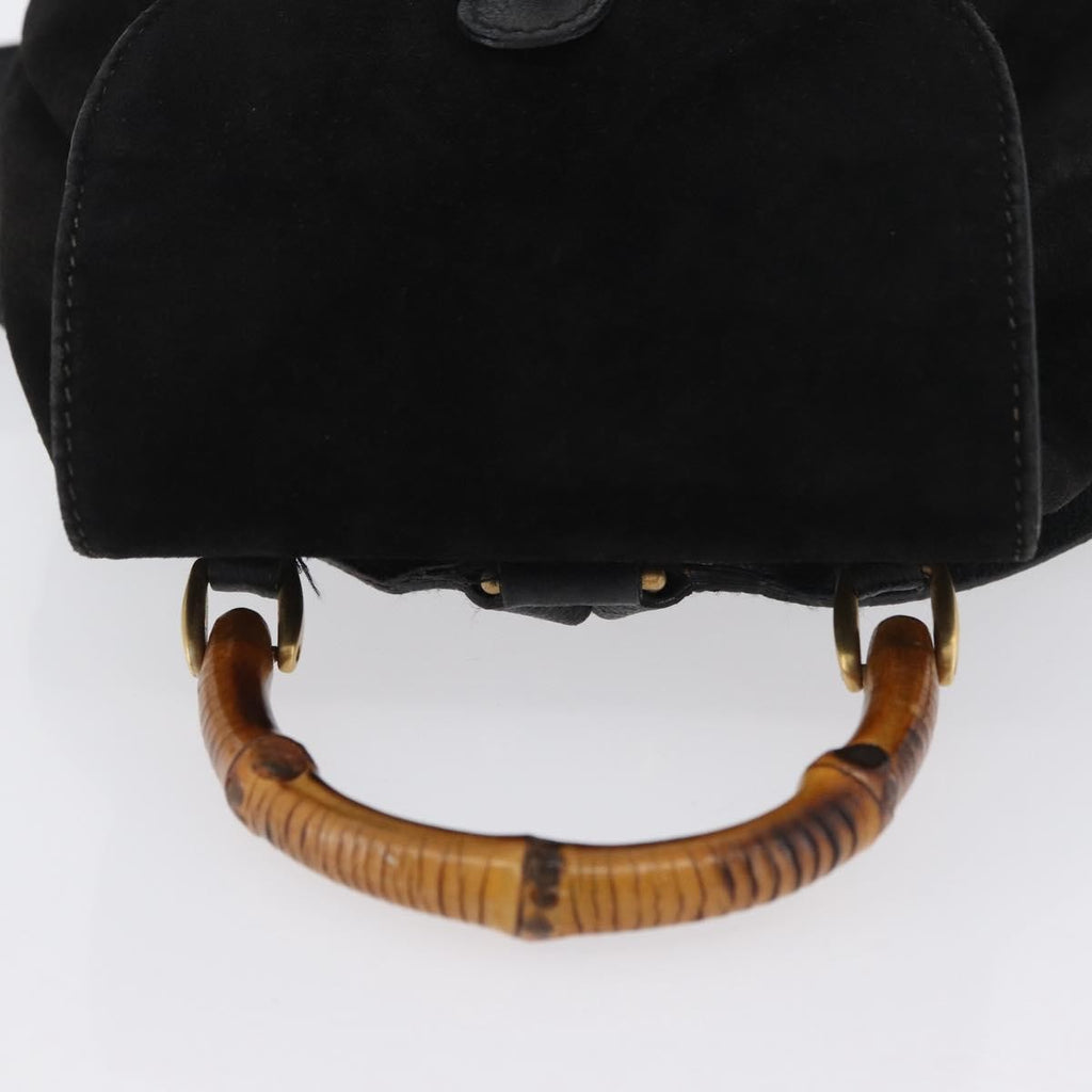 Gucci Gucci Bamboo Backpack Daim Black Suede Backpack Bag (Pre-Owned)