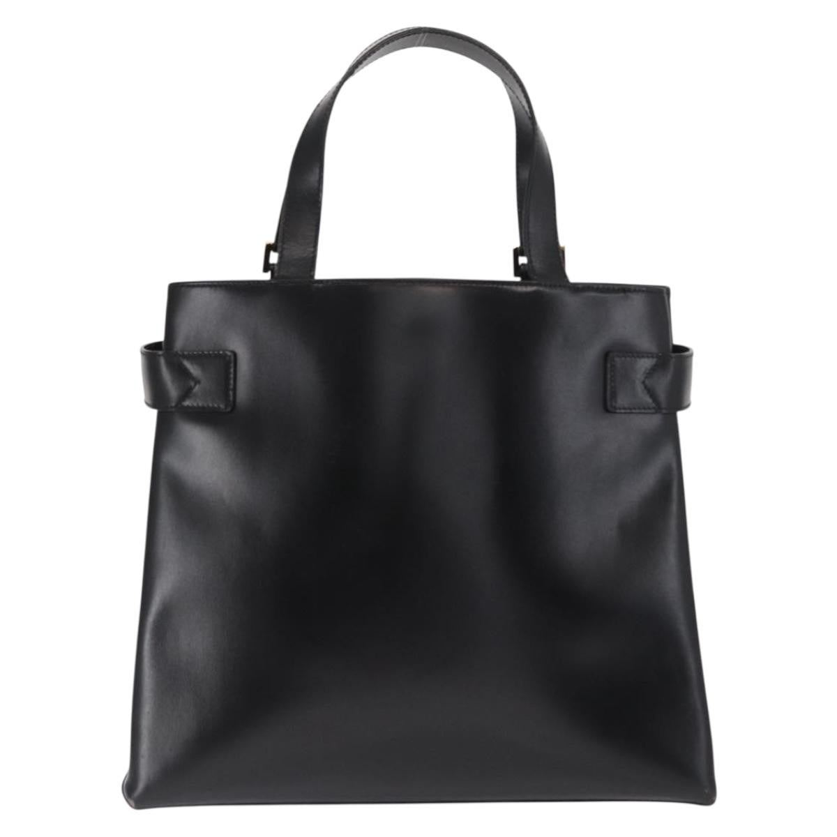 Gucci Vintage Handbag Leather Black Leather Handbag (Pre-Owned)