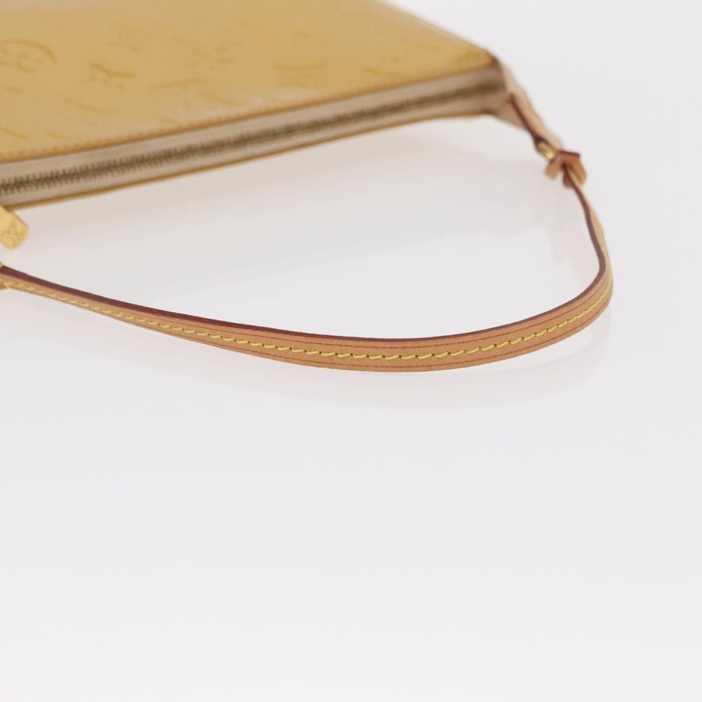 Louis Vuitton Pochette Accessoires Nm Monogram Vernis Yellow Patent_Leather Clutche & Pouche Bag