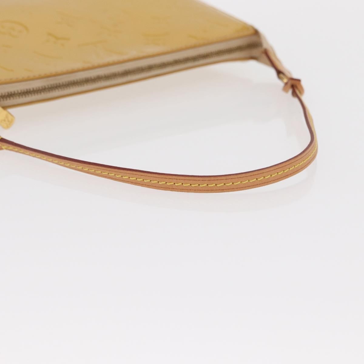 Louis Vuitton Pochette Accessoires Nm Monogram Vernis Yellow Patent_Leather Clutche & Pouche Bag