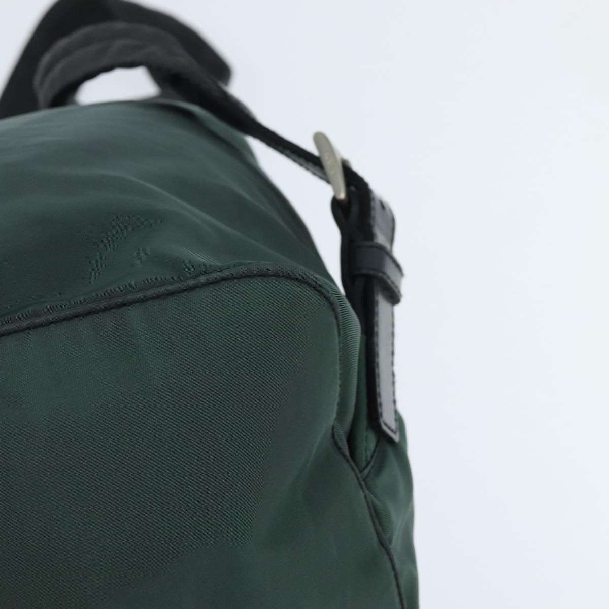 Prada Vela Double Front Pocket Backpack Tessuto With Saffiano Leather Khaki Nylon Backpack Bag