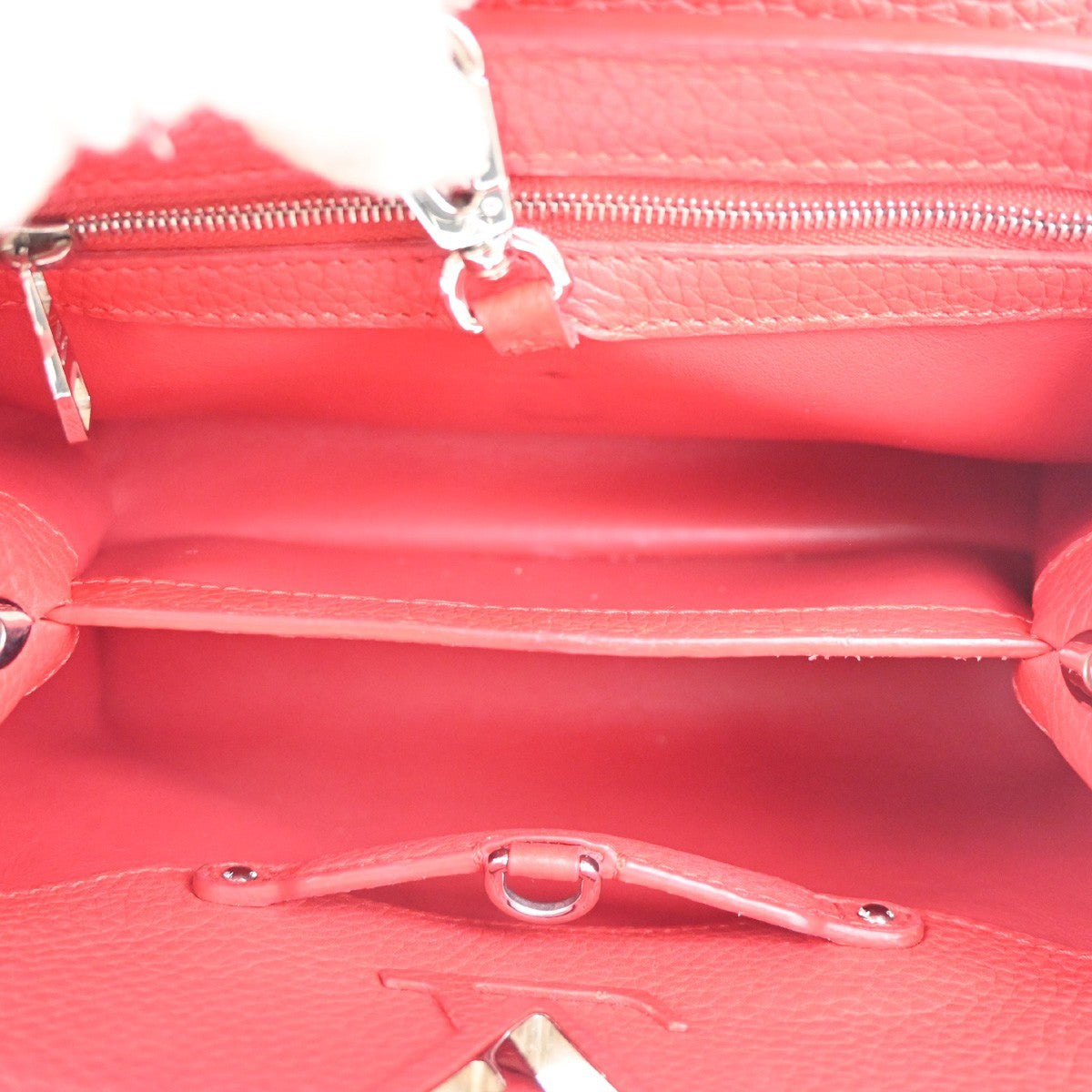 Louis Vuitton Capucines Bag Leather Red Leather Handbag