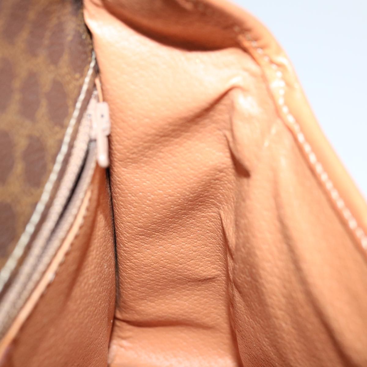 Celine Circle Logo Shoulder Bag Canvas Brown Pvc Shoulder Bag Bag