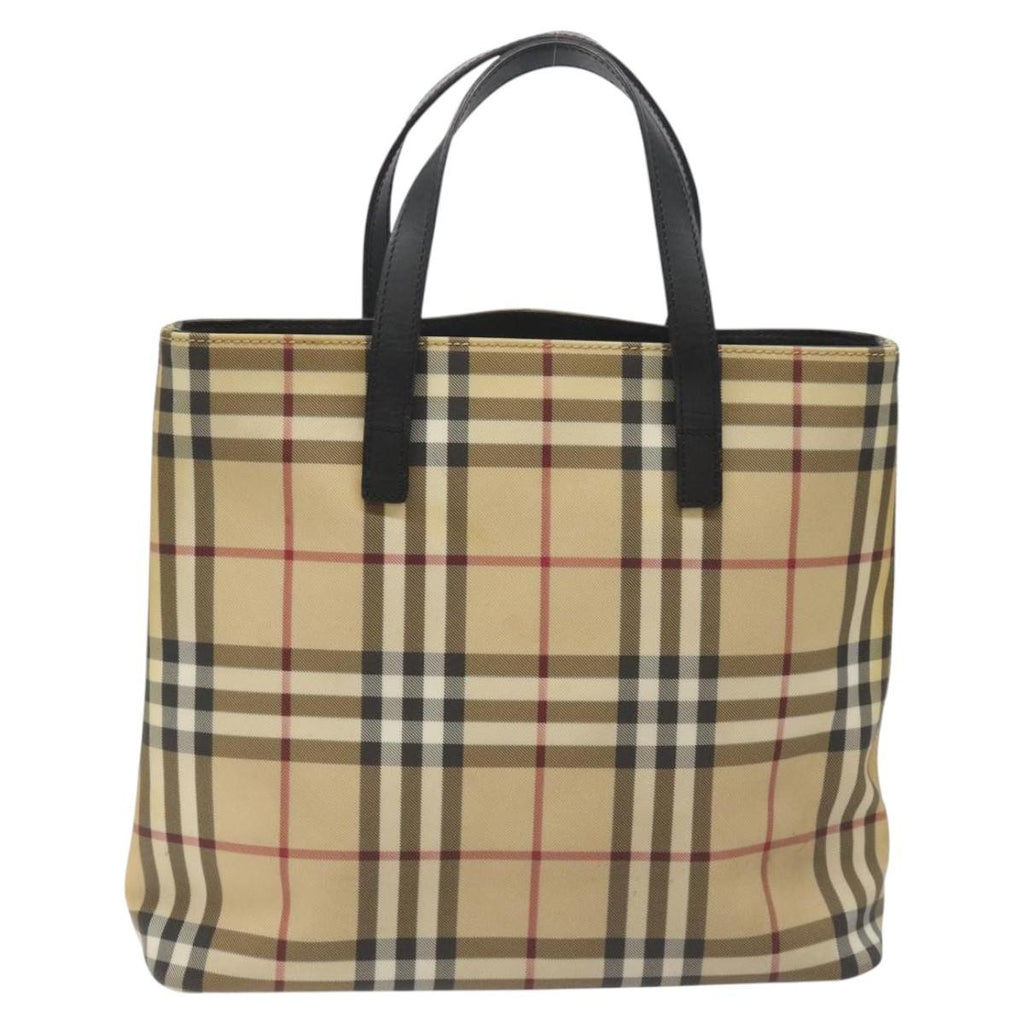 Burberry Nova Check Tote Canvas Check Pattern Beige Canvas Tote Bag