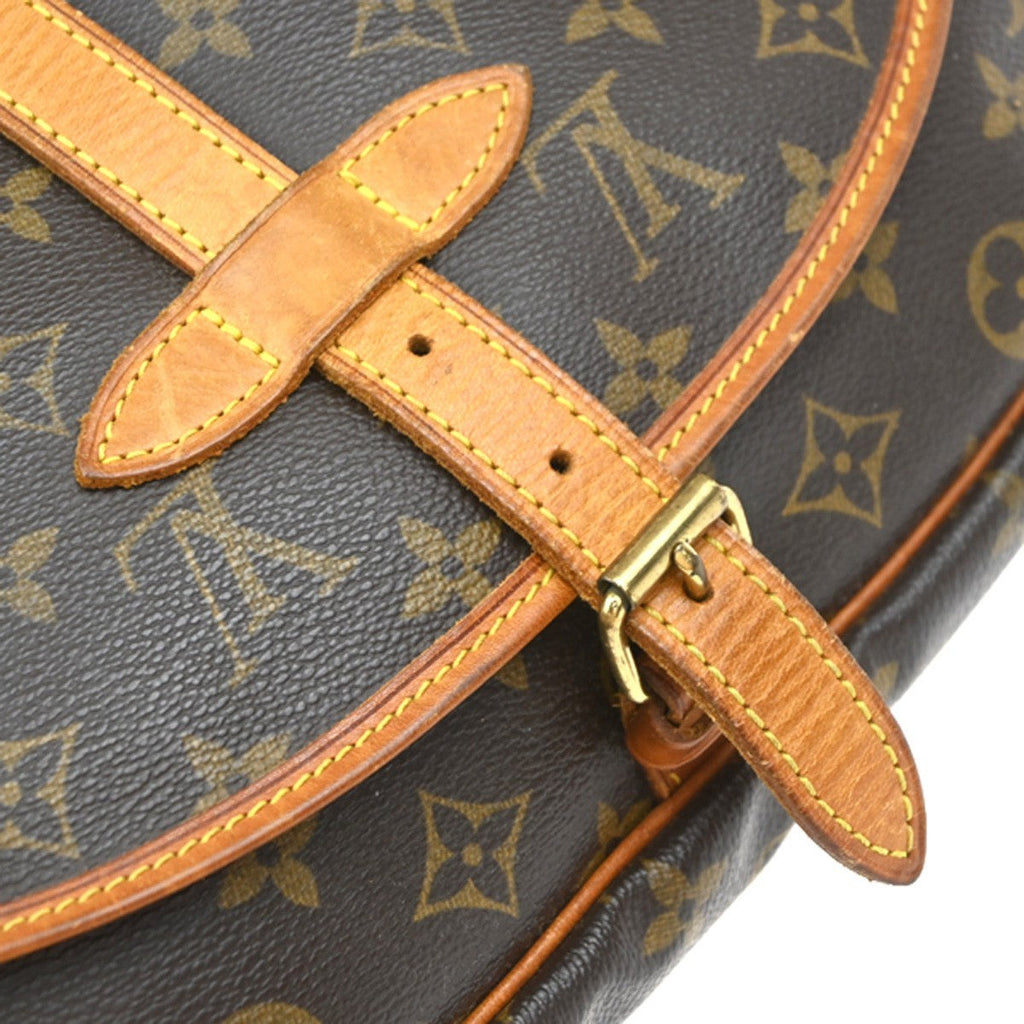 Louis Vuitton Saumur Handbag Monogram Canvas Brown Canvas Shoulder Bag