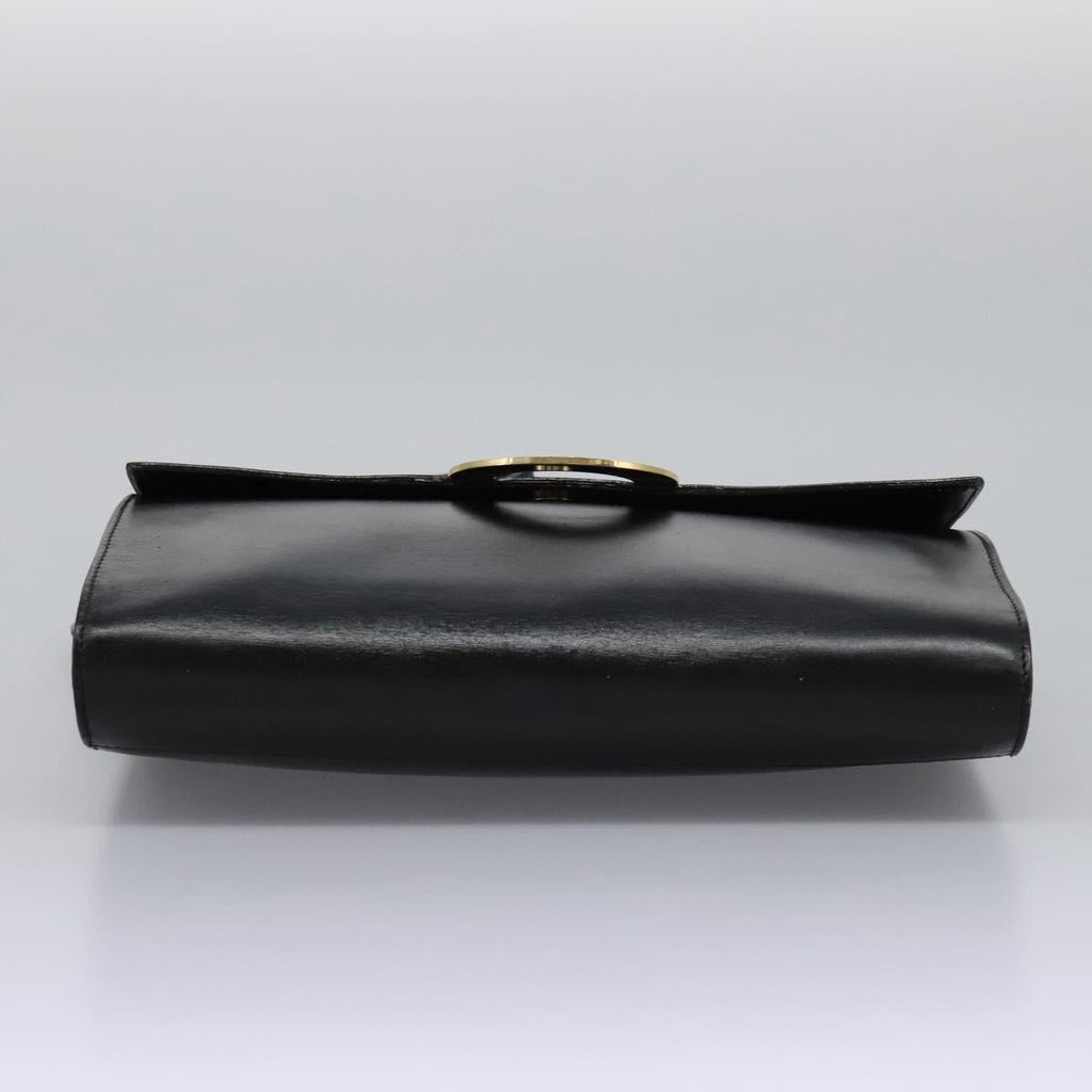 Celine Vintage Circle Logo Crossbody Bag Leather Black Leather Bag