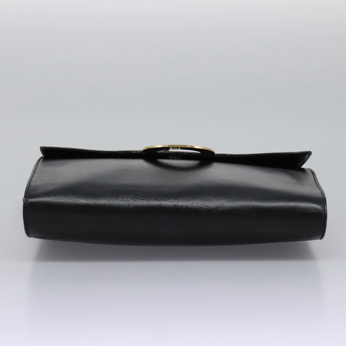 Celine Vintage Circle Logo Crossbody Bag Leather Black Leather Bag