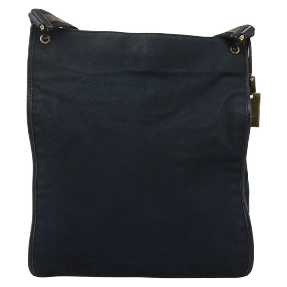 Gucci Sherry Line Shoulder Bag Canvas Black Canvas Shoulder Bag Bag (Pre-Owned)