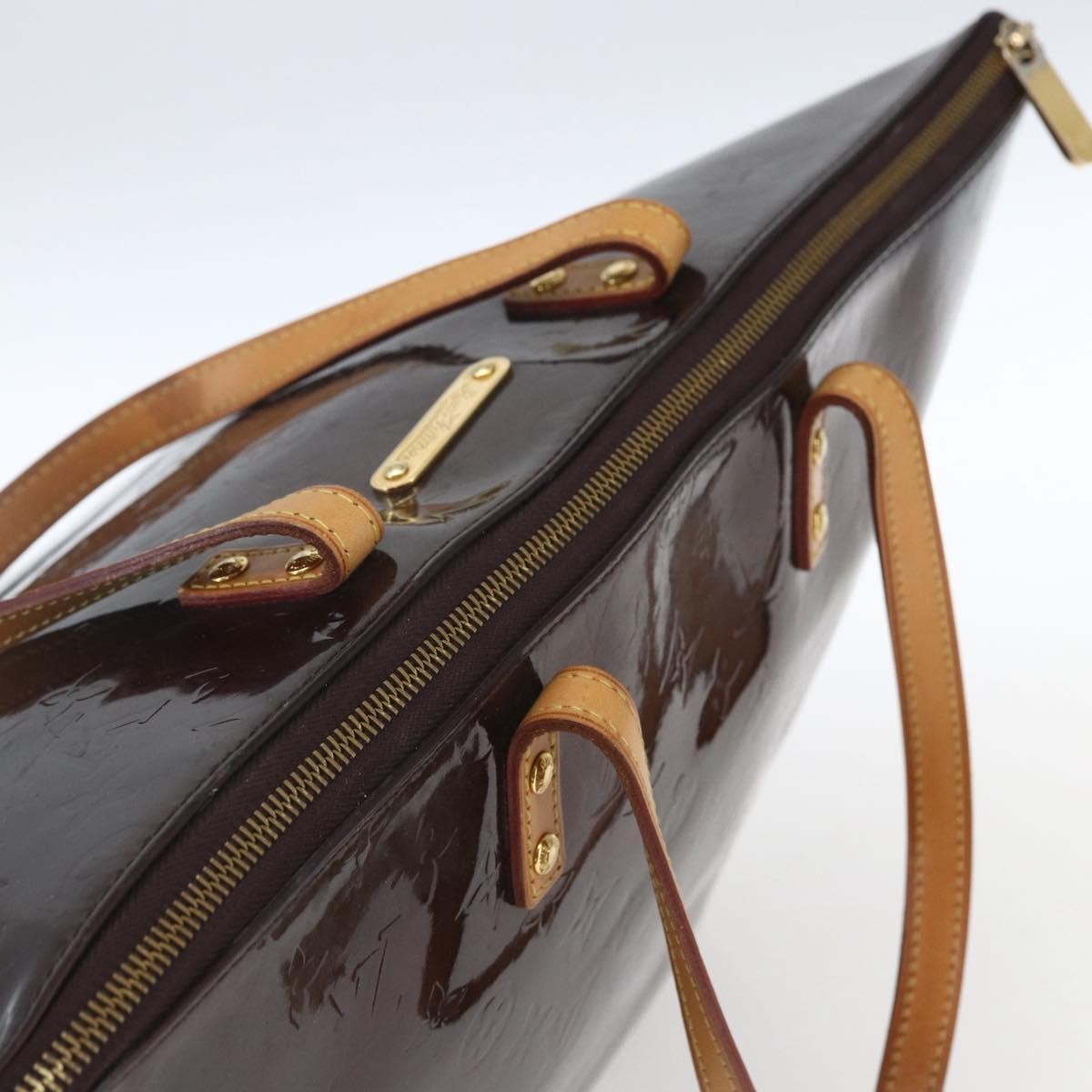 Louis Vuitton Bellevue Handbag Monogram Vernis Brown Patent_Leather Tote Bag