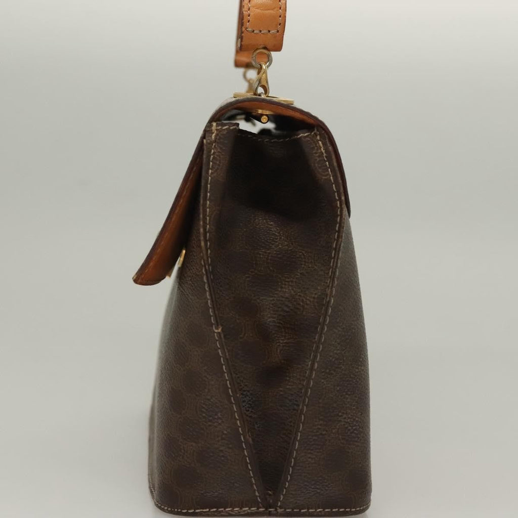 Celine Macadam Handbag Macadam With Leather Brown Canvas Handbag
