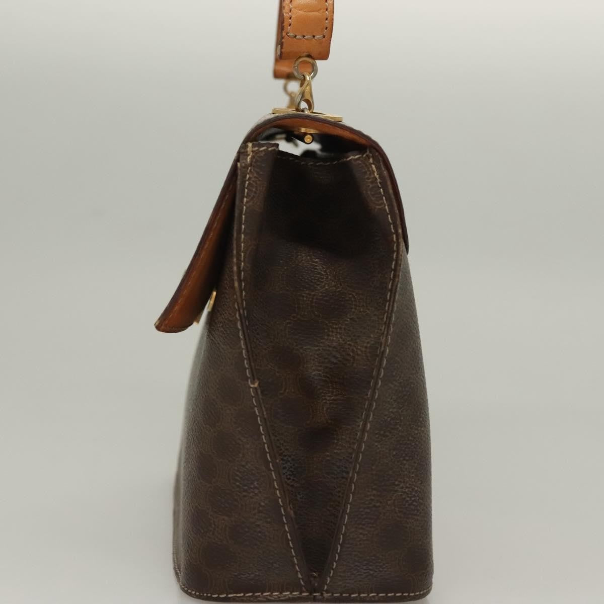 Celine Macadam Handbag Macadam With Leather Brown Canvas Handbag