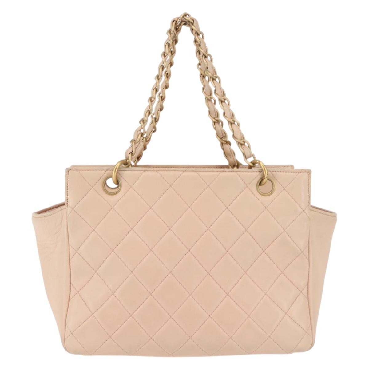Chanel Petite Timeless Tote Quilted Calfskin Beige Leather Bag