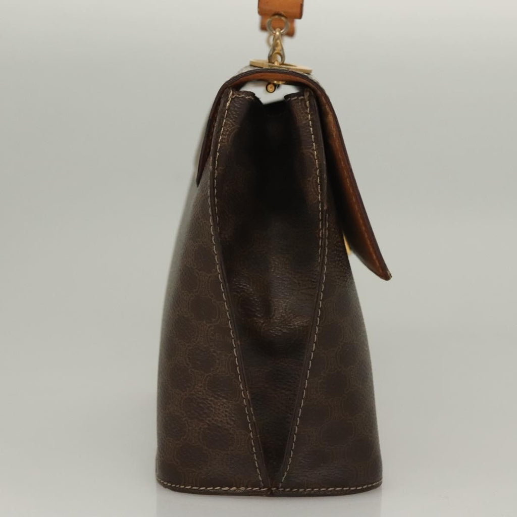 Celine Macadam Handbag Macadam With Leather Brown Canvas Handbag