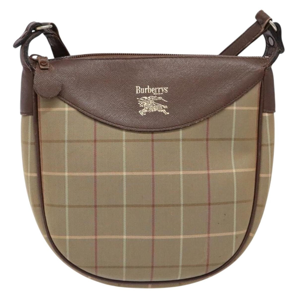 Burberry Nova Check Shoulder Bag Canvas Beige Canvas Shoulder Bag