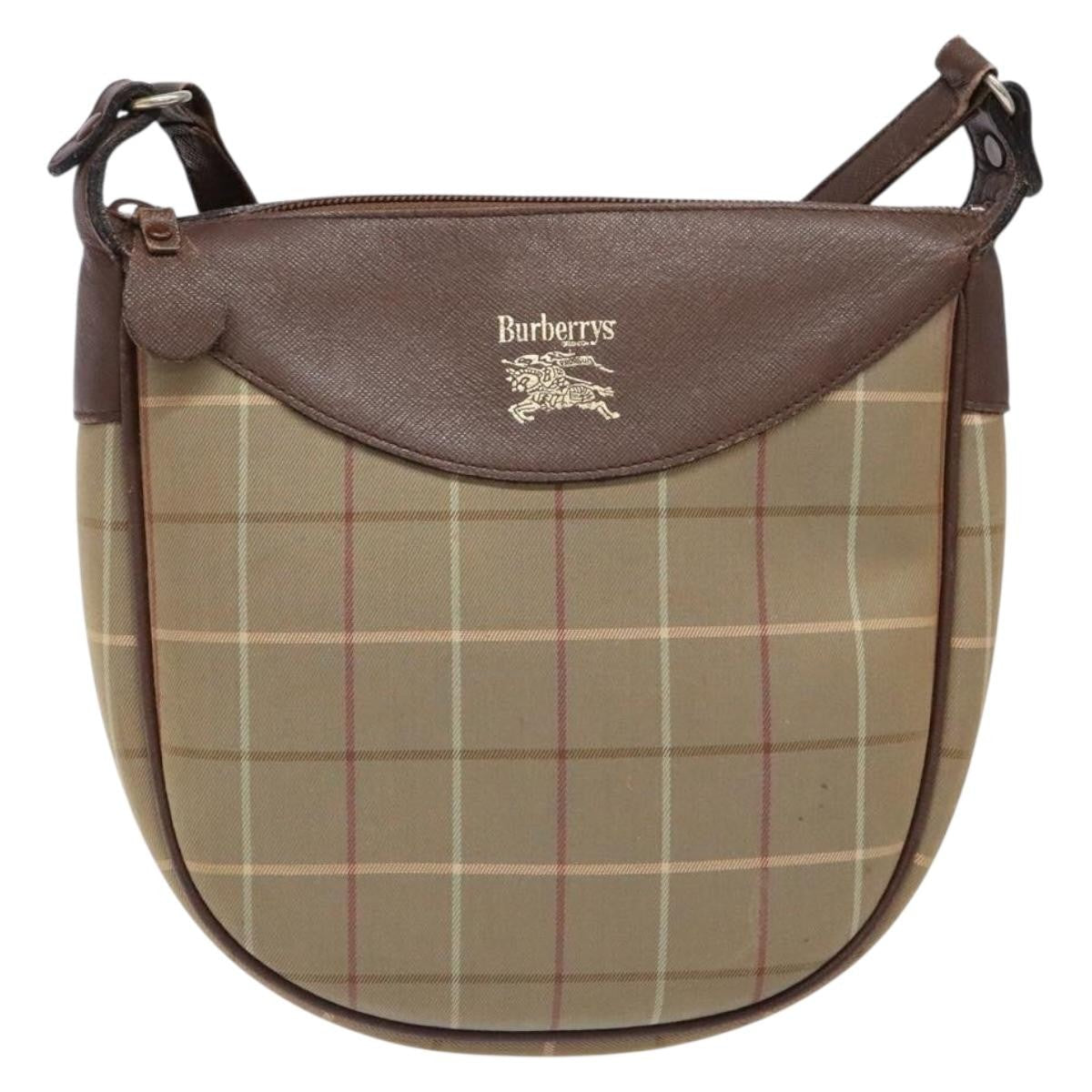 Burberry Nova Check Shoulder Bag Canvas Beige Canvas Shoulder Bag