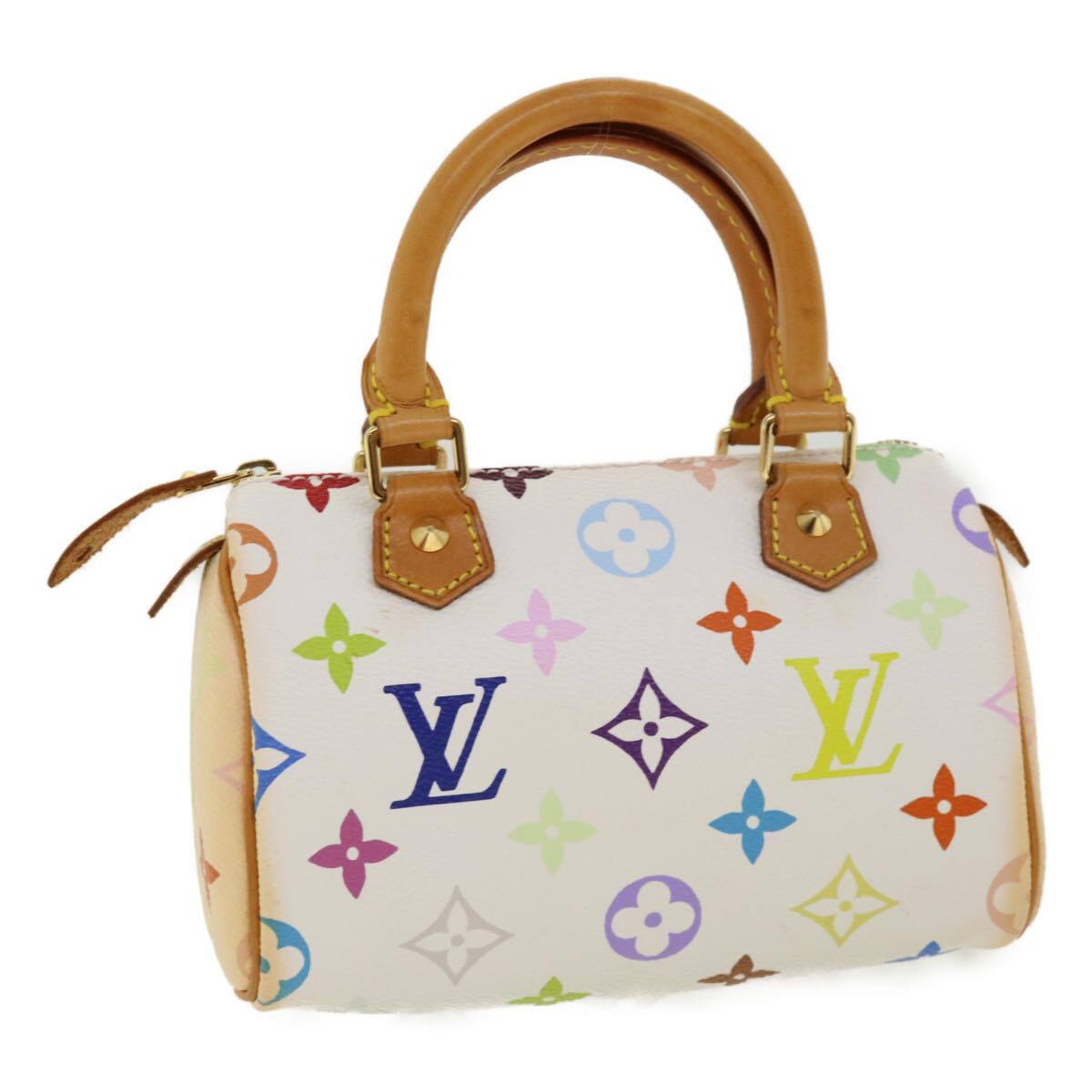 Louis Vuitton Speedy Mini Hl Handbag Monogram Multicolor White Canvas Bag